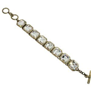 Crystal Gemstone Gold-Tone Bracelet With Toggle Clasp & Pouch Chloe + Isabel